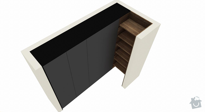 3D vizualizace skříně před výrobou